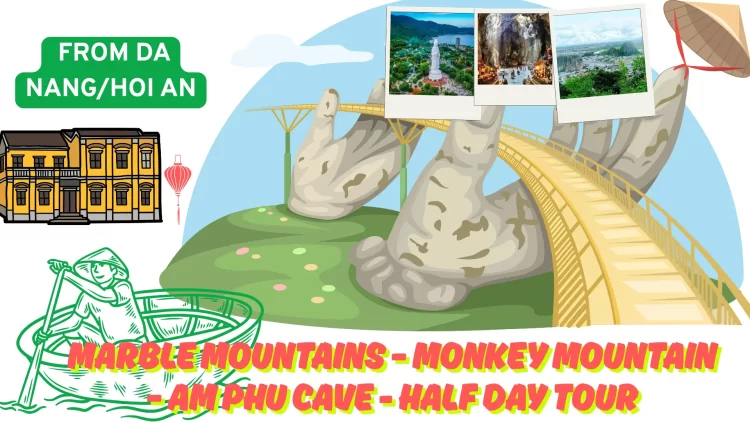 Diverse landscapes seen from a tour bus or motorbike on a day trip from Da Nang, showing mountains and coastal views.