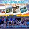 Ha Long Bay tour from Hanoi with limestone karsts and traditional junk boat