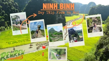 "Ninh Binh day trip from Hanoi: Tam Coc boat tour, 'Halong Bay on land' scenery."